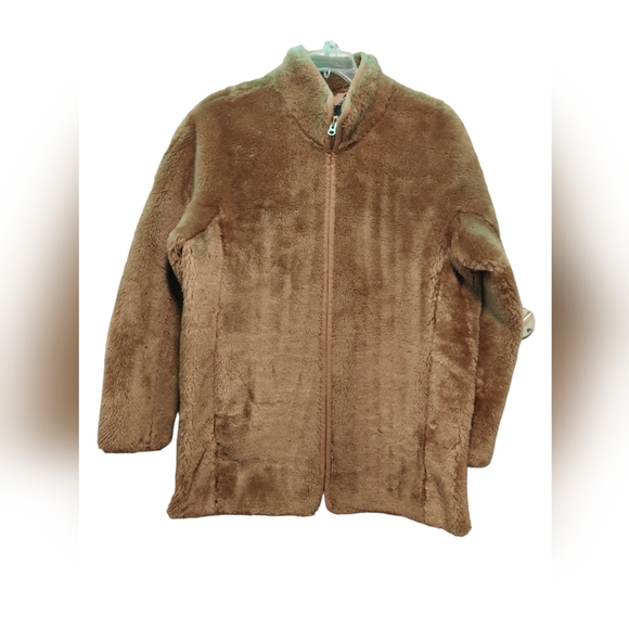 J Crew Brown Teddy Coat size large - Picture 1 of 10